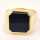 Elegant Art Déco mens ring in 585 yellow gold with onyx plate