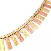 Magnificent ray necklace in 333 multicoloured gold