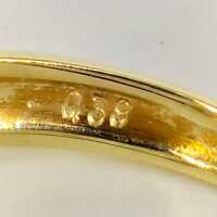 Elegant vintage ladies ring in 585 yellow gold with sparkling diamonds