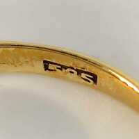 Art Deco Damenring aus den 1930er Jahren in 585er Gelbgold mit Diamanten