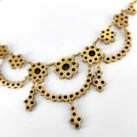 Vintage Granatcollier aus 333er Gelbgold mit tiefroten Granatsteinen