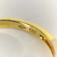 Vintage Damenring aus 585er Gelb- und Roségold mit einem Smaragd und Diamanten