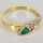Vintage Damenring aus 585er Gelb- und Roségold mit einem Smaragd und Diamanten