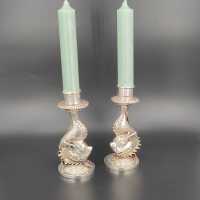 Antique pair of dragon candlesticks from China around 1900