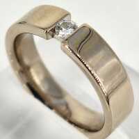 Tension ring in 585 white gold with one 0.10 ct brilliant-cut diamond