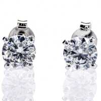 Exclusive stud earrings in 585 white gold with natural diamonds