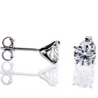 Exclusive stud earrings in 585 white gold with natural diamonds