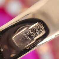 Vintage Damenring aus 583er Rotgold mit pinkfarbenem Spinell