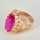 Vintage Damenring aus 583er Rotgold mit pinkfarbenem Spinell