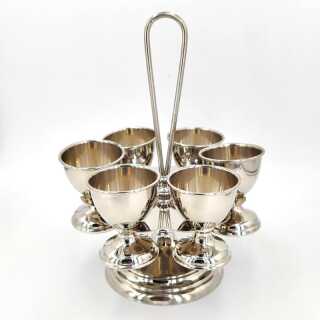 Antikes Silber - Annodazumal Antikschmuck: Elegantes Eierbecherset für sechs Personen aus den 1940/50er Jahren kaufen