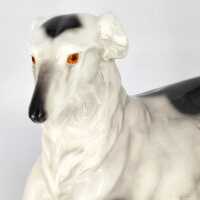 Elegant porcelain figurine ‘Reclining Borzoi’ by Goldscheider Vienna