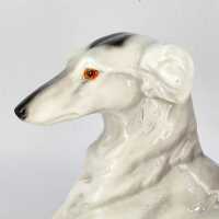 Elegant porcelain figurine ‘Reclining Borzoi’ by Goldscheider Vienna