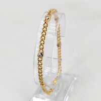 Vintage elegantes Panzerarmband aus 585er Gelbgold mit Brillanten