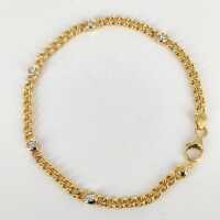 Vintage elegantes Panzerarmband aus 585er Gelbgold mit Brillanten