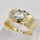 Vintage Schmuck in Gold - Annodazumal Antikschmuck: Avantgardistischer Damenring aus 333er Gelbgold mit Aquamarin kaufen