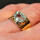 Vintage Damenring aus 333er Gelbgold mit Aquamarin – handgearbeitet