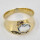 Vintage Damenring aus 333er Gelbgold mit Aquamarin – handgearbeitet