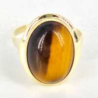 Vintage Damenring aus 585er Gold mit Tigerauge