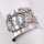 Antikes Silber - Annodazumal Antikschmuck: Antiker Jugendstil-Serviettenring aus 800er Silber mit Mistelrelief und Monogramm, innen vergoldet, um 1910 