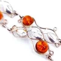 Vintage amber bracelet from Fischland - 835 silver - around 1950