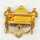 Antike Brosche „Puttenreigen“ aus 750er Gold mit Email & Diamanten