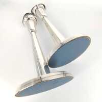 Pair of modernist candlesticks ‘Tore Eldh’ in 830 silver - Sweden 1977