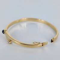Vintage ‘Duett’ bangle in 585 yellow gold with sapphire & diamond - 1980s