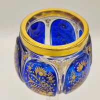 Antikes Weinglas „Kobalt-Medaillon“ von Moser Karlsbad – um 1880
