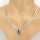 Antikschmuck - Annodazumal Antikschmuck: Elegantes Collier aus 585er Weißgold mit Brillanten & Saphiren in Blütenform, satiniert, wabenförmige Gliederkette, 1970er Jahre