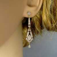 Traumhafte Ohrringe mit Diamanten Art Déco
