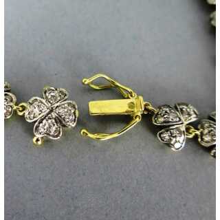 Breathteaking antique Art Nouveau gold and silver bracelet with diamonds