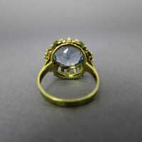 Goldener Ring mit großem Blautopas
