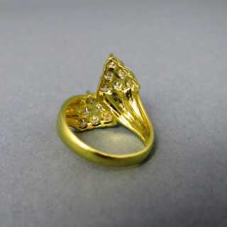 Extraordinary ladies gold ring lavishly set with diamonds