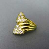 Antikschmuck in Gold - Annodazumal Antikschmuck: Ring in Gold üppig besetzt mit Diamanten