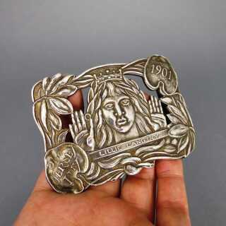 Belt buckle Lillie Langtry silver bronze
