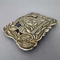 Belt buckle Lillie Langtry silver bronze