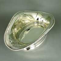 Late victorian open worked basket bowl in 800 silver...