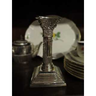 Silver plated column-shaped candlestick