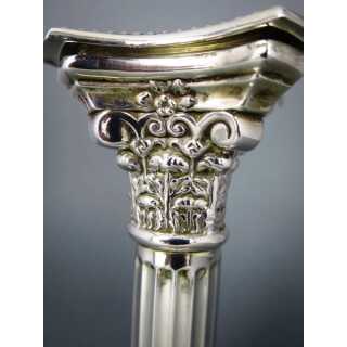 Silver plated column-shaped candlestick