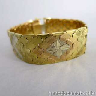 Prächtiges Armband für die Dame aus dreifarbigen Goldelementen