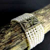 Prächtiges Art Déco 750 Gold Armband mit Perlen und Diamanten