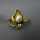 Unikat Goldring für Damen abstrakte Blüte mit Brillant und Perle vintage Schmuck