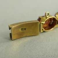 Schönes Gliederarmband mit Sonnenstein in 18 k Gold Trachtenschmuck