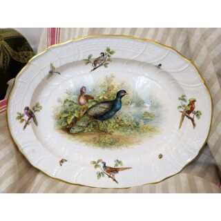 Porcelain serving plate Meissen hunting motif