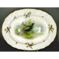 Antikes Porzellan - Annodazumal Antikschmuck: Ovale Platte in handbemaltem Meissner Porzellan kaufen