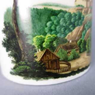 Antike Biedermeier Kaffeekanne Porzellan