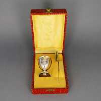 Silver and gold antique egg cup and spoon set