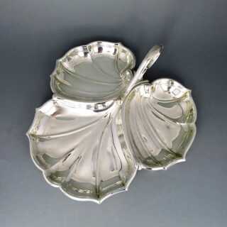Blattförmige Cabaret-Schale in Sterling Silber