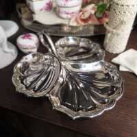 Blattförmige Cabaret-Schale in Sterling Silber