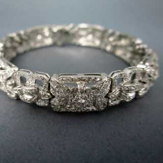 Precious Art Deco white gold diamond bracelet